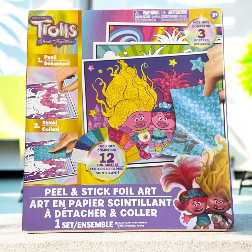 Trolls Peel & Stick Foil Art Set -NEW